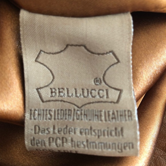 BELLUCCI Italian soft brown Leather romantic Jacket size Medium - Picture 9 of 9